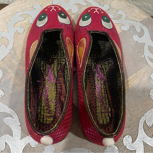 Irregular Choice “Octavius” bunny face flats shoes sz 38 / 8 - luster shiny - Picture 4 of 13